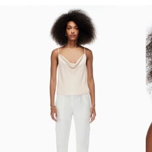 Aritzia Barbaton cowl neck cami orange red size M